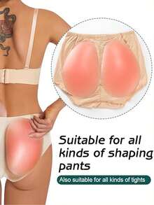 1 Pair Silicone Butt Lift Pads,Women Fake Buttocks Enhancers Inserts Removable Padding For Padded - Pink - View 7