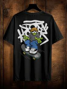Camiseta con Estampado Alienígena y de Skate Streetwear, Algodón Premium, Ref 2173 VEST NERD - Negro - Ver 1
