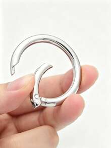 1000pcs 23mm Metal Open O-Rings, Multi-Functional DIY Craft Connecting Hardware Accessories, Durable Iron O-Shaped Clasps, Suitable For Homemade Keychains, Jewelry Making, Bag Charms And Various DIY Craft Accessory Supplies - Silver - View 8