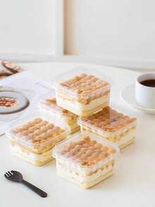1/20pcs - Exquisite Cream Puff And Dessert Packaging Boxes - Specialized Food Containers To Enhance The Visual Texture Of Cream Puffs, Mousse And Cakes. Minimalist Design Suitable For Various Baked Goods, Ideal Choice For Home Baking And Dessert Shops (Random Style Shipped, Please Confirm Before Ordering) - White - View 10