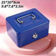 Portable Key Box, Steel Cash Box With Lock For Home/Store, 2-Layer Coin Tray, Sturdy Steel Cash Box With Handle For Storing Coins, Jewelry, Valuables, Suitable For Home Use - Multicolor - View 41
