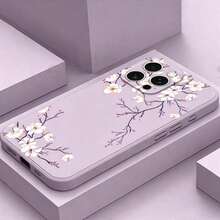 Ốp lưng điện thoại silicone lỏng họa tiết hoa anh đào, tương thích với iPhone 17 Air, 16e, 16, 15 Pro Max, 14 Plus, 13 Mini, 12 Pro, 11, X, XS, XR, XS Max, 7, 8 Plus, - Màu tím - Xem 2