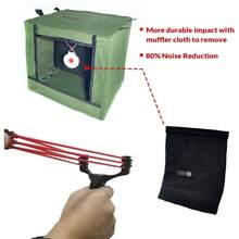 Slingshot Foldable Target Catch Box Set With 2 Bullseye Easy To Carry Hunting Shooting Practice Competitive Game Bulls Target Practice Recycle Ammo - Green - View 4