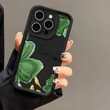 Trébol de cuatro hojas Carcasa celular de diseño moderno con protección total contra caídas y rayones, se adapta perfectamente a todos los modelos  desde X hasta la serie 17, variedades  Galaxy gama A, M y S, celulares  serie G y E, dispositivos  Poco y Redmi Note, además de Infinix GT 20 Pro y Note 245 Pro. Material ligero y cómodo al tacto, resistente al desgaste, accesorio práctico y estético ideal para uso personal diario y protección segura del teléfono móvil - GDB - Ver 3