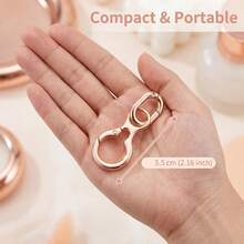 2pcs Rotating Clasp, Double-Ended Rotating Spring Clasp Hook Metal Rotating Clasp Carabiner With Spring O-Ring, Suitable For Key Chains, Bags, Wallets, DIY Crafts - Gold - View 3
