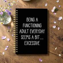 1PC A5 Back To School 1 Funny Satirical Notebook With Adult Feature Tabs - Narrow-Ruled Lined Pages, Suitable For Office Pranks, Colleague Gifts, Boss Humor, School Supplies, And Personal Journaling - A Journal For Adults, Teachers, And Managers - Black - View 3