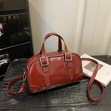 Bolso de Cuero Genuino para Mujer, Elegante Bolso de Mano y de Hombro para Oficina, Citas y Fiestas. - Negro - Ver 4