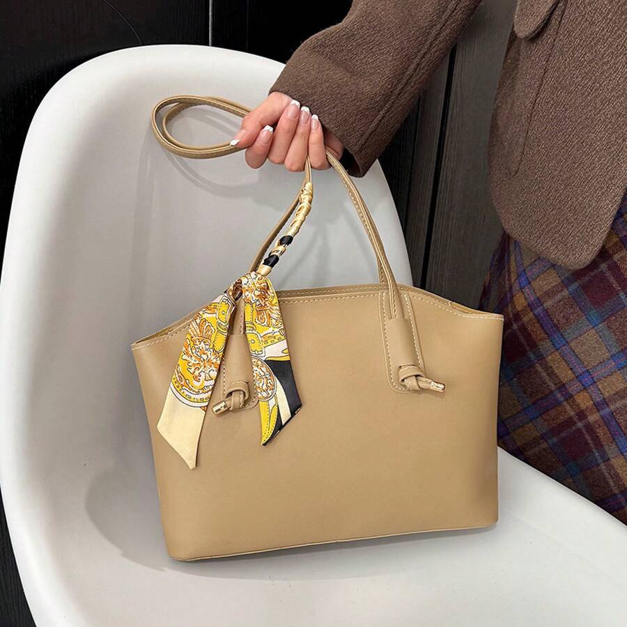 Bolso de mano moderno y versátil para mujer, estilo casual elegante con un toque de alta gama, bolso de hombro estiloso ideal para ir de compras, bolso tote plisado de color sólido vintage y sencillo para mujer, de alta calidad, elegante, práctico para el día a día, bolso cruzado único para uso casual. - Negro - Ver 1