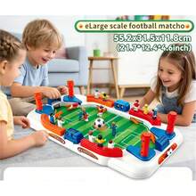 Juego de futbolín de mesa de tamaño grande de 55 cm, juego de fútbol de control manual para 2 jugadores con marcador y 12 figuras de jugadores, compatible con bloques de construcción, adecuado para juego entre padres e hijos, fiestas, ocio familiar, regalo de cumpleaños para niños y niñas - Multicolor - Ver 12