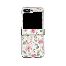 1pc Butterfly & Floral Pattern PC Foldable Phone Case Compatible With Samsung Galaxy Z Flip7/ZFlip6/ZFlip5/ZFlip4/ZFlip3 Leather Protective Cover - Multicolor - View 6