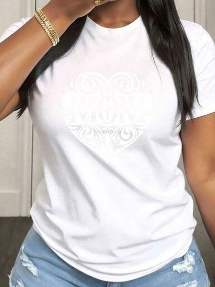Camiseta vintage para mujer, casual de manga corta y cuello redondo, con tela de estiramiento medio adecuada para primavera, verano y otoño, ropa casual lavable a máquina, diseño alegre