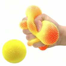 1pc Latest Trending Creative Fuzzy Color Changing Stress Ball Cute Squeeze Toy, Malt Squeeze Ball Soft Squishy Stress Relief Toy Gift (3 Random Colors, Chinese Or English Packaging Randomly Shipped, Identical Product) - Multicolor - View 7