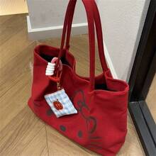 1 pieza Bolsa de lona Sanrio Hello Kitty, bolsa de hombro de gran capacidad, adecuada para compras y uso diario - View 11