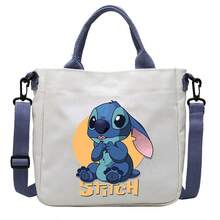 Lilo & Stitch Large Capacity Washable Printed Canvas Bag, Crossbody Bag, Portable Tote Bag, Coin Purse, Unisex Backpack, Suitable For School, Work, Travel, Shopping, Can Be Given As A Gift, Everyday Backpack, Or Outfit Accessory. - A - View 5