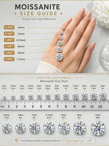 1 pieza Anillo de Diamante de Corte Redondo Minimalista Plata de Ley 925 Chapado en Oro Blanco Joyería de Lujo Regalo de Compromiso Boda Cumpleaños Aniversario - Plateado - Ver 8