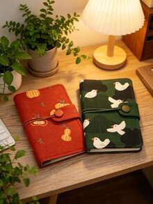 1pc Portable Notebook With Cord, Thicker Paper For Easy Writing, Cartoon Pattern, Loose-Leaf Memo Pad - B - View 12