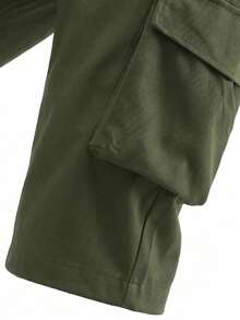 Vancamel Pulse Men's 3/4 Length Pants, Fashionable Techwear Style Casual Pants, Simple Versatile Daily Home Bottoms, Outdoor Exercise Commute Sports Style - Army Green - View 5