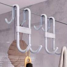 Ganchos para puerta de ducha, ganchos para colgar ropa, abrigos y toallas, ganchos multifuncionales de alta resistencia, ganchos para puerta de vidrio de ducha de baño, ganchos multifuncionales para parte trasera de puerta, ganchos dobles no adhesivos, ganchos para puerta de vidrio de baño y cocina, ganchos dobles para colgar en la parte trasera - Multicolor - Ver 7