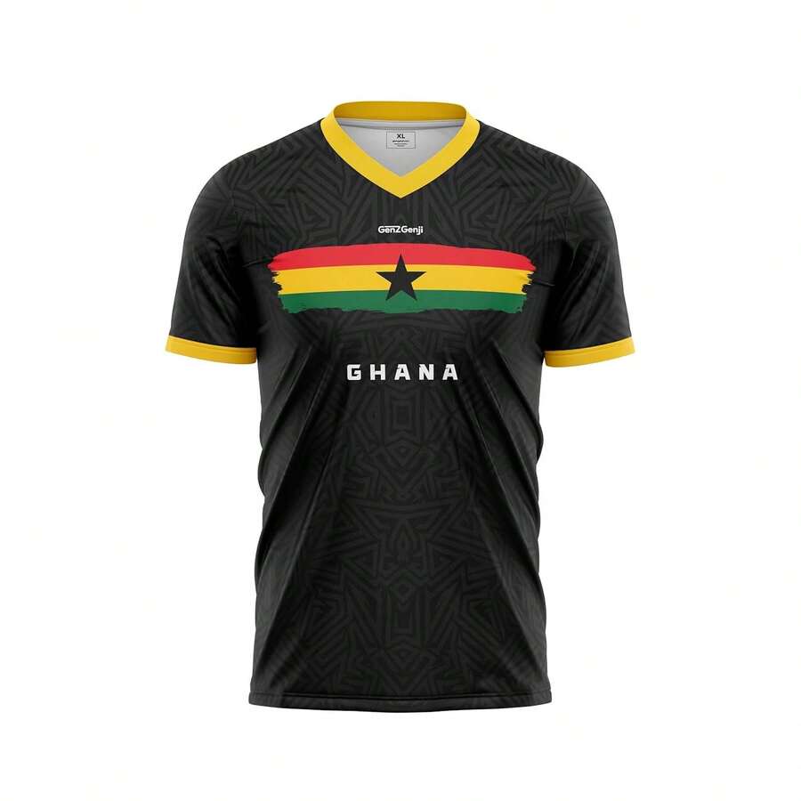 2026 USA-Canadian Cup National Team JerseysGenZGenji Ghana National Team Football/Soccer Jersey 2026 (Home And Away) - Style - View 1