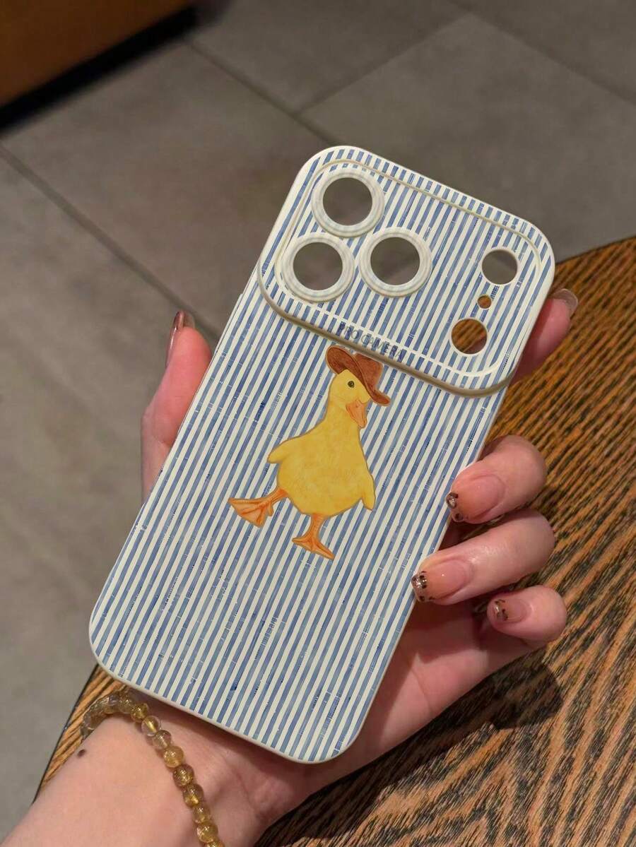 1 Piece Fashion Phone Case. Does Not Include Lanyard Or Stand. Line Stripes Duck Liquid Silicone Mobile Phone Case Full Body Protection Shockproof Anti-Fall TPU Soft Rubber Case Compatible With 13/11/17/17pro/16/14/15/15pro/15Plus/15Promax/7plus/8plus/X/XsMax/Xr/11pro/12pro/13pro/14pro/12mini/13mini/11promax/12promax/13promax/14promax/14plus/17proMax/17Air/6/6sPlus/8/16Pro/16plus/16promax - 彩色 - 查看 1