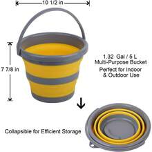 2 Pack Collapsible Plastic Bucket With 1.32 Gallon (5L) Each, Foldable Round Tub, Space Saving Outdoor Waterpot For Garden Or Camping, Portable Fishing Water Pail - 1 - View 3