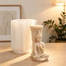 3D Buddha Statue Silicone Candle Mold, Meditation Buddha Figurine Resin Casting Mold, DIY Aromatherapy Candle Making Mould For Home Decor - Buddha - View 5