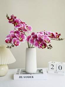 1pc 60cm Long Faux Phalaenopsis Orchid Flower, Lifelike Butterfly Orchid For Home, Living Room, Dining Table, Party Decor - Red Violet - View 4