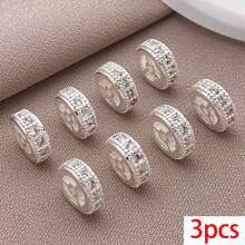 3 buah Manik-manik Spacer Kubik Zirkonia Kuningan Berlapis Emas 18K Bentuk Roda Rondelle, Manik-manik Longgar Rhinestone untuk Aksesoris Pembuatan Perhiasan DIY - MultiWarna - View 9