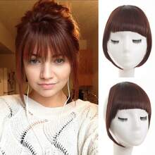 Synthetic Fiber French Bangs Clip-In Hair Piece, Lightweight Front Hair Extensions With Sideburns, For Women, Pure Black, Halloween - Multicolor - View 16