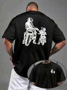 Men's Summer T-Shirts 2026: Oversized Solid Color Summer T-Shirts - 黑色 - 查看 1