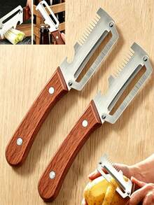 1pc (3-In-1) Heavy Duty Stainless Steel Peeler And Shredder, Suitable For Various Fruits And Vegetables. Multi-Functional Peeler And Vegetable Slicer, Suitable For Home And Professional Use, Vegetable Slicing Tool, Home And Outdoor Picnic Kitchen Supplies, Kitchen Utensils, Kitchen Accessories, Women's Gift - Multicolor - View 3