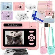 Instant Print Camera 1080P HD Portable Printer Camera 2.4" LCD 1500mAh Battery Holiday Gift School Supplies Back To School Gift For Teens Beginners Capture Creative Projects Campus Memories (Pink/Blue/Purple) - View 1