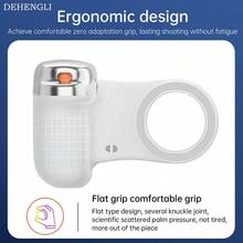 Magnetic Phone Camera Grip With Wireless Remote Control, Strong Magnetic Phone Handle Suitable For Smartphones, Portable Selfie Assistant, Compatible With Magnetic Fill Light, Ergonomic Camera Shutter Grip For Vlog/Travel/Photography - White - View 3
