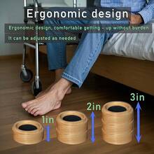 1 Inch Heavy Duty Bed Risers, Bed Lifts, Furniture Risers, Great For Under Bed Storage, Bed, Table, And Chair Lifts, Adds 1" Height To Heavy Furniture Or Beds (Set Of 4) - Default - View 4