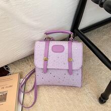 Bolso de mano moderno y versátil para mujer, estilo casual elegante con un toque de alta gama, bolso de hombro estiloso ideal para ir de compras, mochila de estilo coreano para mujer, nueva moda 2026, bolso de mano de , mini mochila casual para el día a día. - Negro con colgante - Ver 9