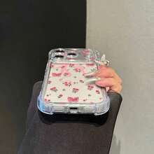 1pc Cute Flower Bow Design Transparent Shockproof Phone Case, Minimalist Spring Style Phone Case, Suitable For Daily Use, With Anti-Scratch Edge Protection, Compatible With IPhone 15/15 Pro/15 Plus/15 Pro Max/16/16 Pro/16 Pro Max/17/17 Pro/17 Pro Max/12/12 Pro/12 Mini/13/13 Mini/13 Pro/13 Pro Max/14/14 Plus/14 Pro Max/11 Soft Shell - Clear - View 4