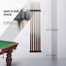 Skylety 2 Pieces Pool Stick Holder Pool Cue Rack For 6 Cue Wall Mounted Table Stick, Balls Billiard Table Accessories For Game Room Bars Clubs Billiard Players - Black - View 5