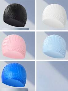 Women's Long Hair Waterproof Non-Tight Silicone Large Size Swim Cap - Multicolor - View 10