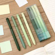 Matcha Series Neutral Pen Fresh Set | 0.5mm Bullet Tip Smooth Ink Flow Without Smudging | Transparent Vertical Box Packaging Exquisite And Visible, Four Color Pen Body Options Available, Suitable For Classroom Notes, Office Writing And Daily Journaling | Stationery, Practical And Aesthetic For Learning And Office - A - View 3