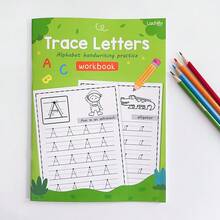 Lachilly Cuaderno de práctica de escritura con trazado de letras A-Z - 52 páginas con alfabeto en mayúsculas y minúsculas, libro de trazado para preescolar y jardín de infantes, libro de actividades de práctica de escritura para niños - Multicolor - Ver 11