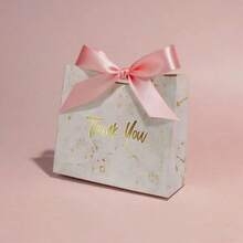 20pcs/50pcs Small Marble Pattern "Thank You" Gift Boxes, Marble Pattern Party Gift Boxes With Ribbon, Suitable For Weddings, Birthdays, Holiday Parties, Valentine's Day, Christmas, Mother's Day, Easy To Assemble, Finished Box Size: 11.5cm*4.5cm*10cm - View 12