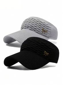 2pcs - 6 Color Options, Unisex, Suitable For 33 Holidays, Lightweight Design, Upgraded Version, Bow Logo, Suitable For Outdoor Sports And Cycling, Comfortable Breathable Sun Hat For Women - A - View 9