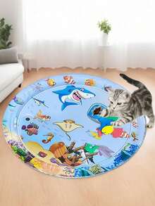 1pc Thick Pet Sensing Water Mat, Cat Sensing Water Play Mat, Cat Cooling Mat, Cat/Dog Water Sensing Mat, Comfortable Inflatable Lying Water Play Mat - Multicolor - View 6