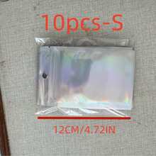 100/50/30/10pcs Cute Colorful Plastic Resealable Foil Bags, Holographic Bags, Reusable Jewelry Retail Bags, Suitable For Food Storage, Jewelry, Small Businesses, Gift Packaging, Christmas - Multicolor - View 12