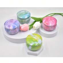12pcs Pink Marble Pattern Candle Tins With Lids, Empty Metal Candle Tins, Suitable For DIY Candle Making, Also As Storage Containers For Candles, Spices And Small Items - Marble Version - View 3