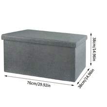 Foldable Cotton And Linen Storage Stool, Large-Capacity Storage Box, Sofa Stool, Shoe-Changing Stool, Storage Bench And Footstool, Living Room Footstool, Bedroom End-Of-Bed Bench. Space-Saving And No Assembly Required, Available In Multiple Colors - Multicolor - View 12