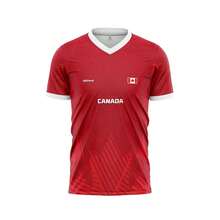 2026 USA-Canadian Cup National Team JerseysGenZGenji Canada National Team Football/Soccer Jersey 2026 (Red, V-Neck, Home And Away) - 風格 - 查看 3