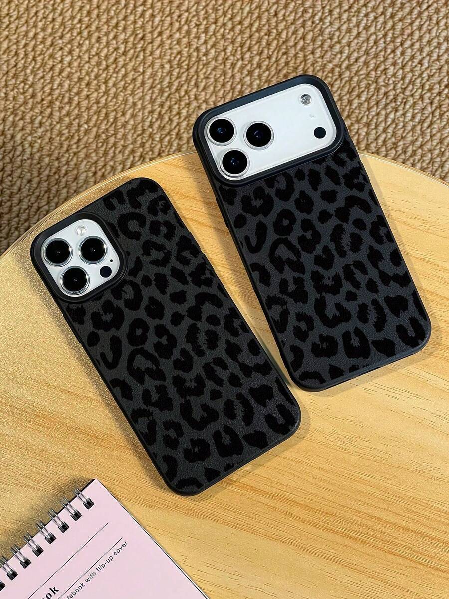 1 Piece Of Fashionable Phone Case. Does Not Include Lanyard Or Stand. Leopard Print TPU Fashion Phone Case 1 Unit Luxury Gray Leopard Print TPU Material Phone Case Compatible With 17/17 Professional Max/17 Pro//13/16 Professional Max /16/15/14/12 Professional Max/13 Professional Max/11 Pro/14 Pro/15 Pro/12, Fashionable Soft Protective Case, High-End Luxury, Unisex Phone Case Suitable For Gifts To Friends And Couples, Also Compatible With S24 Ultra/S23/S22/A73/A50/A32 Birthday Gift - 彩色 - 查看 1