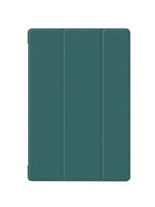 1件裝深綠色矽膠一體式平板保護殼，相容 iPad Mini 1/2/3/Mini 4/Mini 5/Mini 6/Mini 7/Air/Air 2/9.7/10.2/10.5/Air 4/Air 5/10.9/Pro 11"/10th Gen/Air 11-In.(M2)-2024/Pro 11-In.(M4)-2024/Air 11-Inch (M3) 2025/(A16) 11 Inch 11th Generation 2025/Air 8(M4)2026(11-Inch) 機型，不含筆，三折立架，自動睡眠/喚醒，極簡輕量翻蓋平板保護殼，無筆槽設計 - 暗夜綠 - 查看 3