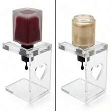 1 pieza Estante invertido transparente de acrílico para esmalte de uñas con forma de corazón hueco, soporte estable para botellas de gel de uñas para mezcla de colores conveniente y uniforme, estante dispensador de herramientas de manicura - Multicolor - Ver 2